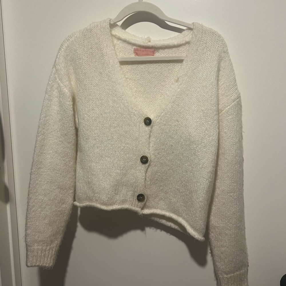 Urban Outfitters Cream Button-Up Cardigan